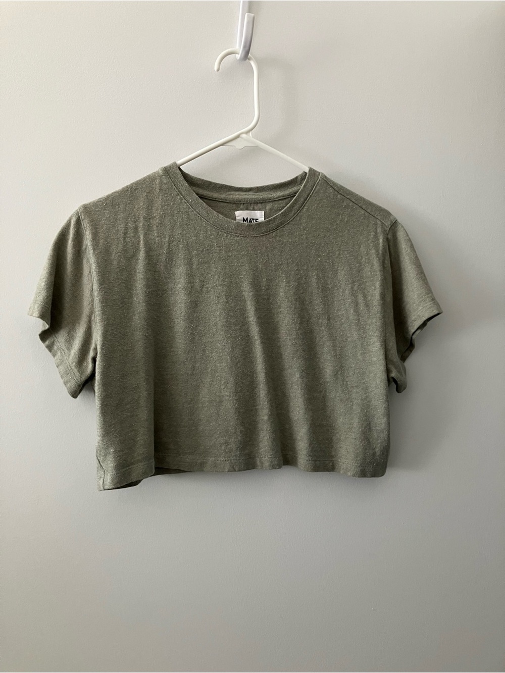 MATE the Label Regenerative Hemp Relaxed Crop Tee in Fir, S